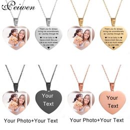 Designer Necklace Luxury Jewelry Personalized Nameplate Custom Name Po Heart Shape Stainless Steel Women Men Customized Mothers Day