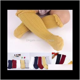 Socks Clothing Baby Maternity Drop Delivery 2021 Princess Girls Kids Toddler Born Clothes Solid Casual Knee Tights Cotton Breathable Baby Sum