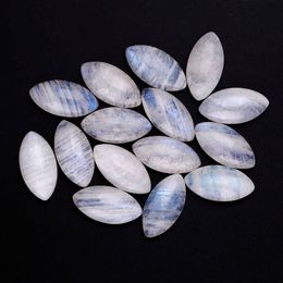 Horse Eye Cut Natural Moonstone 5x10MM Loose Stones with Blue light Wholesale Decoration Gemstone Jewelry Gift 10 pcs/set H1015