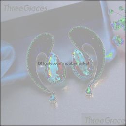 Dangle & Chandelier Earrings Jewellery Threegraces Geometric Light Blue Waterdrop Micro Pave Cz Big Long Designer Women Party Er466 Drop Deliv