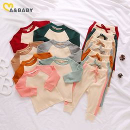 0-3Y Autumn born Infant Baby Boy Girl Clothes Set Knitted Long Sleeve sweaters pants Casual Outfits 210515