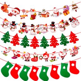 2M Hang Garland Christmas Decoration For Home 2021 Christmas Ornaments Santa Snowman Noel Flags Christmas Garland New Year 2022