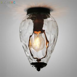 Ceiling Lights European Retro Terrace Restaurant American Vintage Character Crystal Pineapple Glass Lamps Decor Fixtures