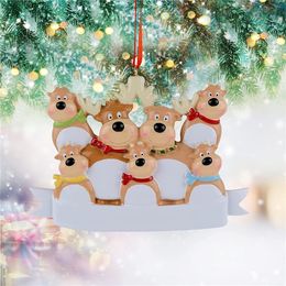 2021 Christmas Tree Decoration Xmas Ornament Product Personalised Family Of 2-7 Pendant Pandemic Festival Gift