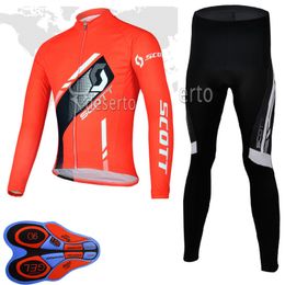 Spring/Autum SCOTT Team Mens cycling Jersey Set Long Sleeve Shirts and Pants Suit mtb Bike Outfits Racing Bicycle Uniform Outdoor Sports Wear Ropa Ciclismo S21042058
