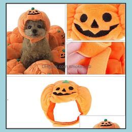 Dog Apparel Supplies Pet Home & Garden Hair Ornaments Halloween Decorations Funny Pumpkin Hats Cute Animal Costume Personality Transformed H