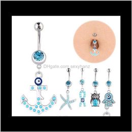 Navel & Bell Rings Body Jewellery Drop Delivery 2021 Mcs5-004 20 Pcs Mix Styles Clear Colour Belly Button Ring Butterfly An Arrow Pierces The He