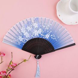 Other Home Decor 1pcs Silk Folding Fan Antique Chinese Vintage Style Pattern Art Craft Gift Decoration Ornaments Dance Summer