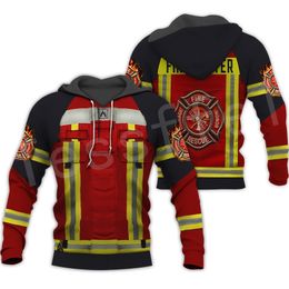 Tessffel Feuerwehranzug Feuerwehrmann Held Harajuku Pullover Mode Lässig 3D-Druck Reißverschluss/Hoodies/Sweatshirts/Jacke/Männer/Frauen B-4 220114