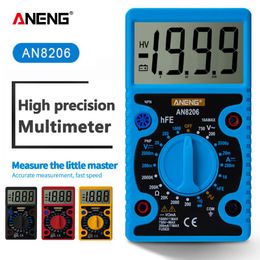 Multimeters ANENG AN8206 Mini Digital Multimeter LCD Large Screen Display Wave Output Ampere Voltage Ohm Tester Overload Protection