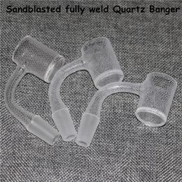 25mm Smoking beveled edge banger sandblasted style 4mm thick bottom quartz bucket 14mm nail male for glass water bong oil rig hookah