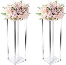 Tall Elegan Modern Decorative Columns Chandelier Tabletop Wedding Centrepieces Clear Acrylic Flower Stand senyu898