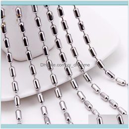 Chains Necklaces & Pendants Jewelrychains 50/100Pcs/Lot 1.5/2/2.4/3/3.2Mm Width Stainless Steel Chain Necklace High Quality Pendant Match Ba