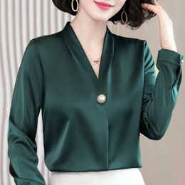 Blusas Mujer De Moda V-neck Office Ladies Tops Long Sleeve Women Chiffon Blouse Women Tops Womens Tops And Blouses C138 210602