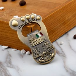 Creative Design Italy Beer Bottle Opener Fridge Magnet Baby Shower Gift Wedding Party Favours Foot Shape Openers de007