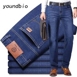 Style Long Trousers Men's Jeans Casual Loose Straight Leg Business Classic Male Stretch Denim Pants 1892 210716