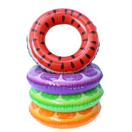 2021 latest watermelon lemmon Donut inflatable swimming ring children swim pool Floats Tubes Beach water party toy 90cm