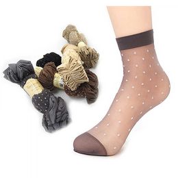 10Pairs(20 pieces) /Lot Solid Sexy Cool Breathable Summer Style Black Skin Nylon Socks Calcetines Meias 210526