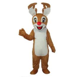 Halloween red nose reindeer Mascot Costume Top Quality Cartoon Elk Anime theme character Adult Size Christmas Carnival Birthday Party Fancy Dress