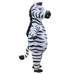 Mascot doll costume Black White Mascot Zebra Inflatable Costumes Halloween Costume for Man Women Cute Animal Role Play Suit for Adult