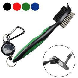 Golf Club Brush Groove Cleaner With Retractable Zip-line And Aluminium Carabiner Cleaning Tools Golf Training Aids 591 Z2