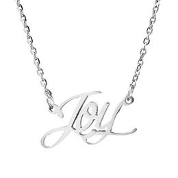 Pendant Necklaces Joy Name Necklace Personalised Stainless Steel Women Choker 18k Gold Plated Alphabet Letter Jewellery Friends Gift306W