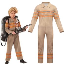 Baby Kids Ghostbusters Jumpsuits Cosplay Costume Kids Boy Girl Ghostbusters Cosplay Bodysuit Halloween Party Costumes Q0910