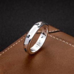 Vintage High Version Fashion Rings Men's and Women's Fashion Pair Hip Hop Ring Cross Couple Plain Ring