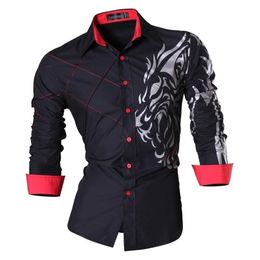 Jeansian Men's Fashion Dress Shirts Casual Long Sleeve Slim Fit Tatoo Stylish Z030 220216