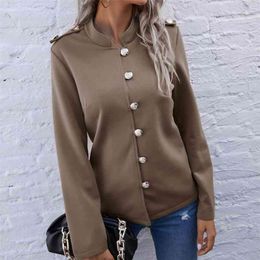 Autumn clothes women blazers Long-sleeved slim suit short coat Single Breasted Vintage black blazer office lady 210508