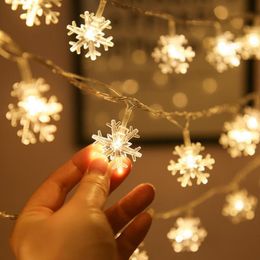 merry christmas led lights UK - Strings 2021 Xmas Gift Year Snowflake LED Light Merry Christmas Tree Decoration For Home Garland Wreath Ornament Table Decor 3m