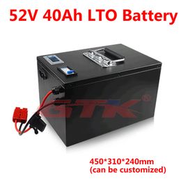 GTK LTO 52V 40Ah Lithium Titanate Battery with bms for 3000W 5000W 48v 52v 80ah motorcycle scooter tricycle RV EV+5A Charger
