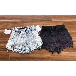 108634 Spring Summer Fashion Classic Trendy Brand Luxry Design Versatile Relaxed Pebble Washed Pure Cotton Denim Shorts A2 210708
