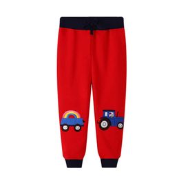 Jumping meters Boys Sweatpants Cartoon Applique Children Casual Pants for Kids Clothes Cotton Infant Sports Trousers 210529