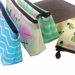 Pencil Bags 10pcs/lot Lovely Flamingos Simple And Creative Stationery Case Zipper Bag Large Capacity