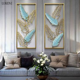 Chinese Hanging Metal Light Luxury Bedroom Living Room Wrought Iron Pendant Wall Decoration 210414