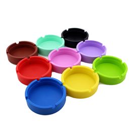 Silicone Ashtray Creative Round Silicones Ashtrays Anti-shock Smoke Ash Tray Environmental Smoking Accessories