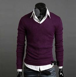 2020 Male Brand Casual Slim Sweaters Men Thin Solid Decorative Badges Hedging V-Neck Men'S Sweater Pullover Men Y Y0907