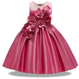 2021 Summer Baby Girl Party Dress Kids Dresses For Girls Children Elegant Birthday Princess Dress Wedding Dress 10 Year Vestidos G1129