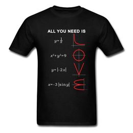 Geometric Algebra Equation Graph Tshirts A Ll You Need is Love Math Science Problem Black Fashion Teeshirt Plus Size New T Shirt d243