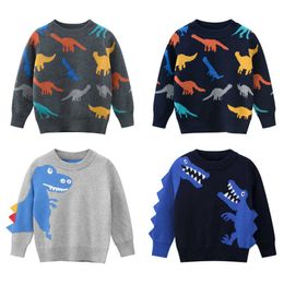 Autumn Winter Children Cartoon Sweater Baby Boy Knitted Bottoming Shirt Kids Long Sleeve dinosaur tops Boys Fashion Sweater 2-7Y Y1024