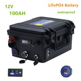 -12 V 100Ah LifePo4 batteria Ioni di litio impermeabile per inverter, motore per barca