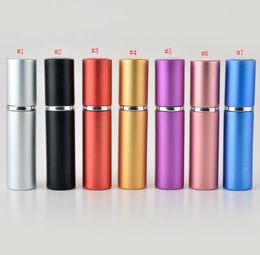 Perfume Bottle 5ml Aluminium Anodized Compact Aftershave Atomiser Atomizer Fragrance Glass Scent-Bottle Mixed Colour SN4354