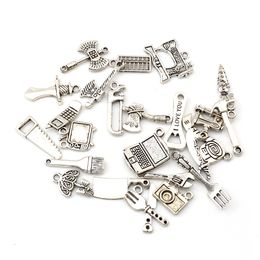 115Pcs Antique Silver Alloy Mix Tool Charms Pendants For Jewellery Making Bracelet Necklace DIY Accessories A-660