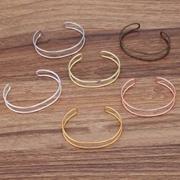 Sea Mew 5 Pcs 7 Colours Plated Metal Copper Bangle Base Setting for Women Jewellery Making Q0717