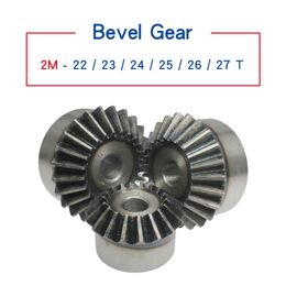 1 Piece Bevel 2M22T/23T/24T/25T/26T/27T Gear 90 Degrees Meshing Angle Carbon Steel Ratio 1:1 Transmission Part