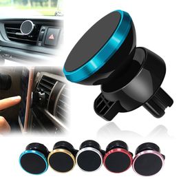 High quality 360 Degree Rotate Metal Magnetic Mobile Mount Mini Car Phone Holder Strong Suction Air Vent Bracket Stand