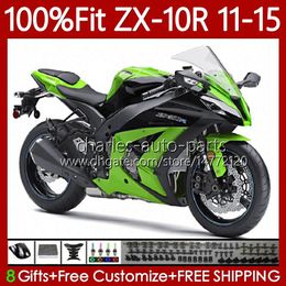 Injection Fairings For KAWASAKI NINJA ZX 10 R 1000 CC ZX1000 C 11-15 101No.50 ZX 10R 1000CC Glossy Green ZX-10R ZX10R 11 12 13 14 15 ZX-1000 2011 2012 2013 2014 2015 OEM body