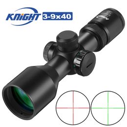 3-9x40 Compact Rifle Scope Tactical Optic Sight Green Red Illuminated Hunting Scopes Sniper Airsoft Riflescope Air Gun