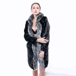 Vintage Grey Fluffy Faux Fur Coat Women Warm Shaggy Long ry Fake Winter Outwear Autumn Elegant Party Overcoat 211213